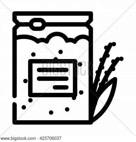 Teff Natural Gluten Free Plant Line Icon Vector. Teff Natural Gluten Free Plant Sign. Isolated Conto