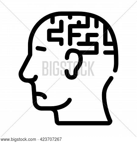 Labyrinth Neurosis Line Icon Vector. Labyrinth Neurosis Sign. Isolated Contour Symbol Black Illustra