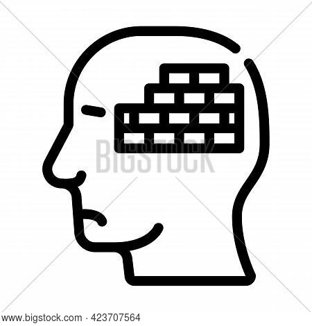 Wall Neurosis Problem Line Icon Vector. Wall Neurosis Problem Sign. Isolated Contour Symbol Black Il