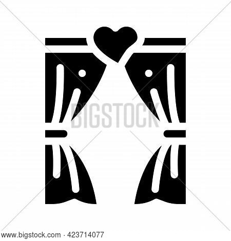 Arch For Lovers In Wedding Day Glyph Icon Vector. Arch For Lovers In Wedding Day Sign. Isolated Cont