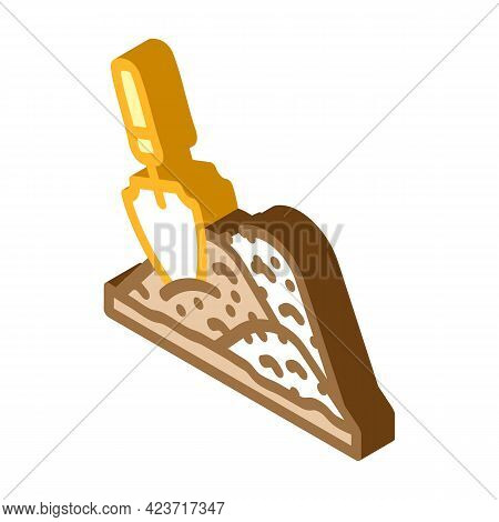 Shovel In Heap Of Peat Isometric Icon Vector. Shovel In Heap Of Peat Sign. Isolated Symbol Illustrat