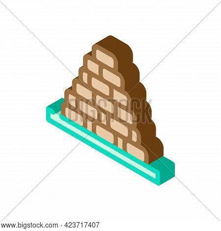 Heap Of Peat Isometric Icon Vector. Heap Of Peat Sign. Isolated Symbol Illustration