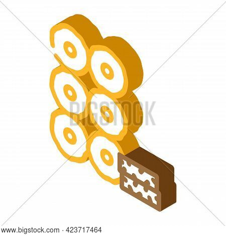 Tablets Peat Isometric Icon Vector. Tablets Peat Sign. Isolated Symbol Illustration