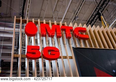 Minsk. Belarus - 31.05.2021: The Stand Of The Telephone Company Mts Belarus Within The Tibo 2021 Exh