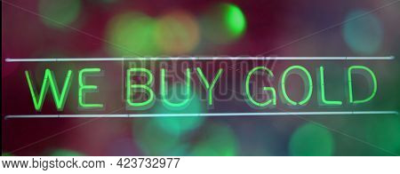 Vintaeg Neon Pawn Shop Signage Green Neon