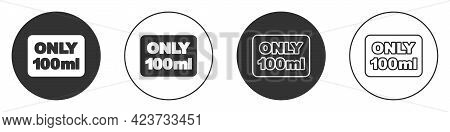 Black Liquids In Carry-on Baggage Icon Isolated On White Background. Airport Rules. Circle Button. V