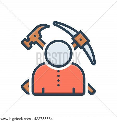 Color Illustration Icon For Grassroots Agriculture Ploughing-fields Ploughing Cultivation