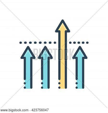 Color Illustration Icon For Exede Excede Grow Progress Graph
