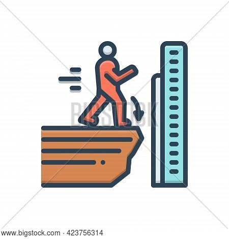 Color Illustration Icon For Endpoints Endpoints Pointer Finish End Closing Person