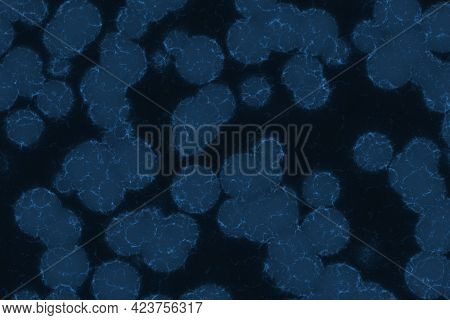Creative Amazing Blue Big Amount Of Biological Primitive Organisms Digital Graphics Background Or Te