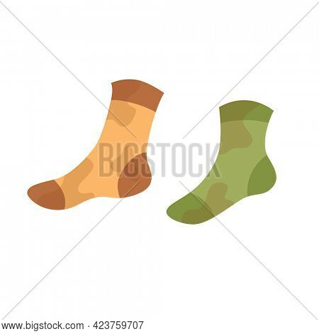 Dirty clothes. Grease stained socks. Laundry mud stains on garments. Uncleanliness toe. Symbol of mess. Apparel with stains