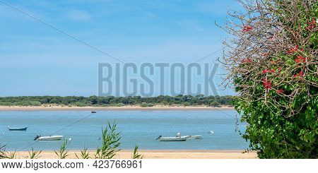 Fishing Boats On Bonanza Beach. Bonanza Cadiz. Andalusia. Spain. Europe.