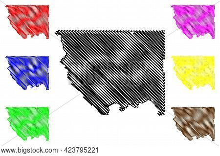 Okanogan County, State Of Washington (u.s. County, United States Of America, Usa, U.s., Us) Map Vect