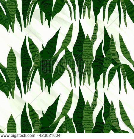 Abstract Seamless Pattern With Leaves. Vector File.