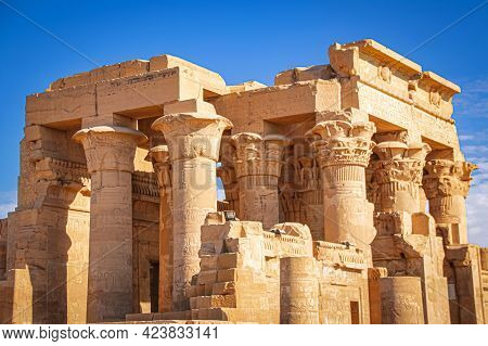The Ruins Of The Ancient Temple Of Sebek In Kom - Ombo, Egypt.