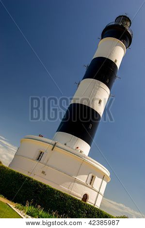 เกาะ D'Oleron ใน Charente ฝรั่งเศสกับลายประภาคาร