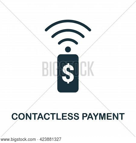 Contactless Payment Icon. Simple Creative Element. Filled Monochrome Contactless Payment Icon For Te