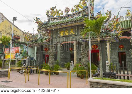 Penang, Malaysia - February 14,2019 : Beautiful View Of Thean Hou Temple In Penang, Malaysia On Febr