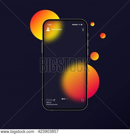 Glassmorphism Style. Social Media Concept. Photo Carousel Blank Template. Realistic Glass Morphism E