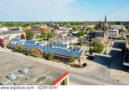 Woodstock, Ontario/canada- May 25: An Aerial View Of Woodstock, Ontario, Canada City Center On [may 