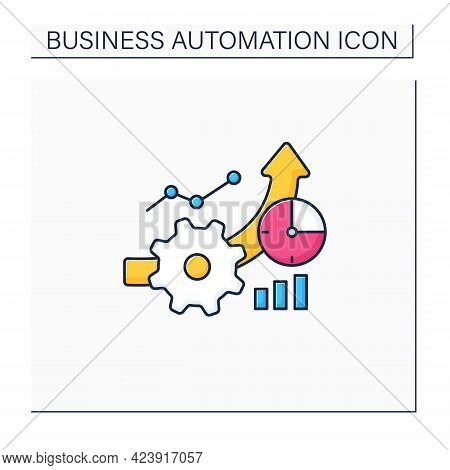 Greater Productivity Color Icon. Improving Product Production Process. Higher Productivity. Business