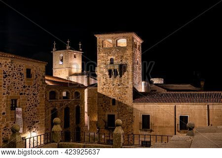 Facade Of The House Of Becerra. Caceres, Extremadura Spain