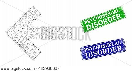 Triangular Left Direction Arrow Image, And Psychosexual Disorder Blue And Green Rectangle Grunge Sta