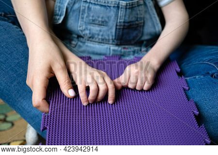 Sensory Play For Kids With Special Needs. Activities For Kids With Disabilities, Cerebral Palsy. Boy