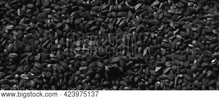Many Dry Black Cumin Organic And Aromatic, Black Cumin Texture Background