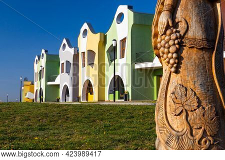Modern architecture Opile sklepy in Velke Pavlovice, Southern Moravia, Czech Republic