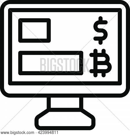 Chart Icon, Cryptocurrency Related Vector Line Illustration