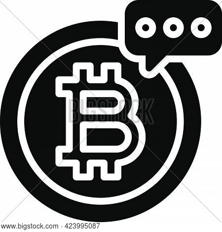 Bitcoin And Rumors Icon, Cryptocurrency Related Vector Illustration
