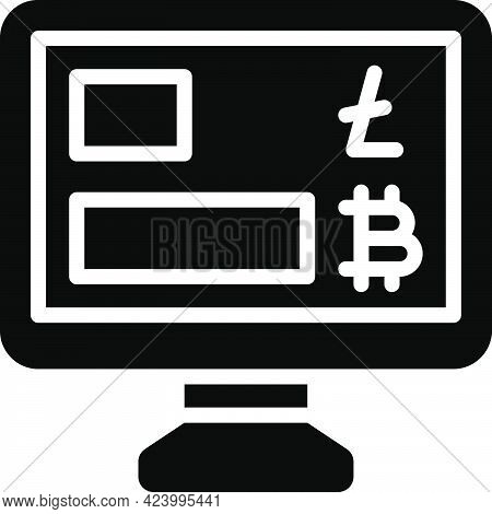 Chart Icon, Cryptocurrency Related Vector Filled Illustration