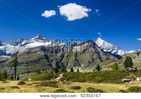 Switzerland Alps Trail And Landscape In Zermatt