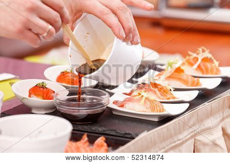 sushi on the table