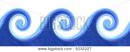 Blu onde rottura - illustrazione di stringa insieme