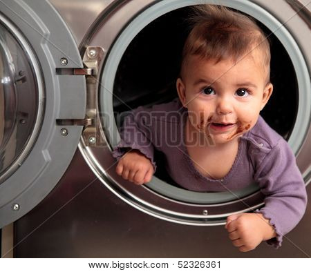 Dirty Baby On A Washer