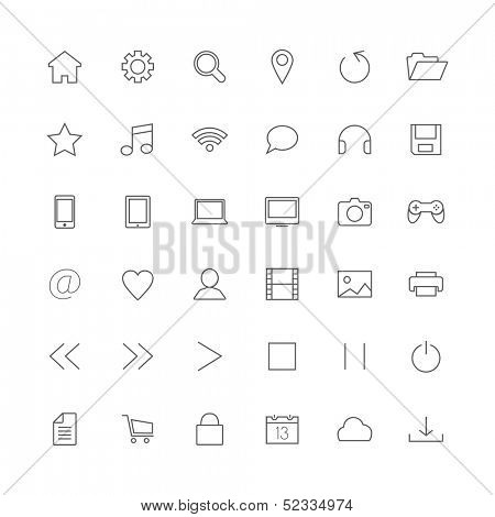 Set of thin icons