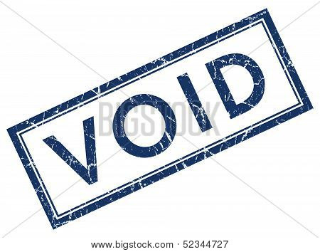Void Square Grunge Blue Stamp