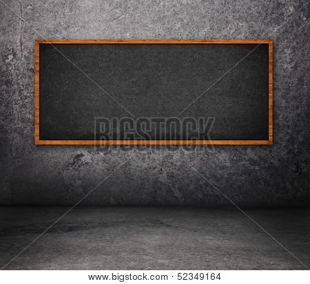 Concrete Room With Chalkboard