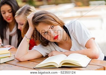 Frustrated Student Before Exams