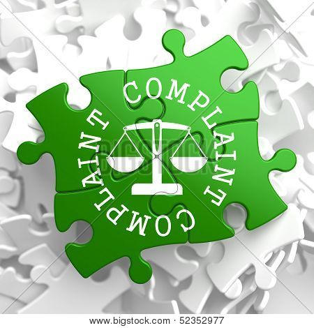 Complaint Concept on Green Puzzle Pieces.