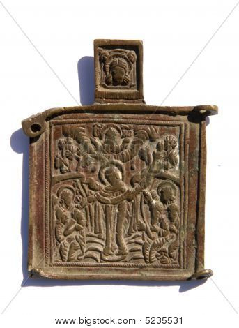 Starožitný Fragment kovových montáží krytiny