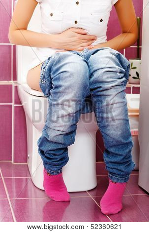 Woman in the toilet