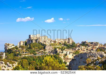 Les Baux De Provence Village And Castle. France, Europe.