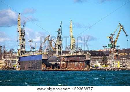 Submarine Ship In Dry Dock