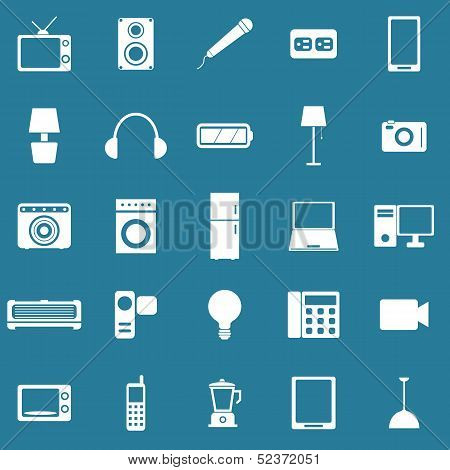 Electrical Machine Icons On Blue Background