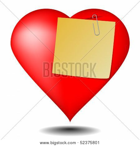 Love Note On White Background