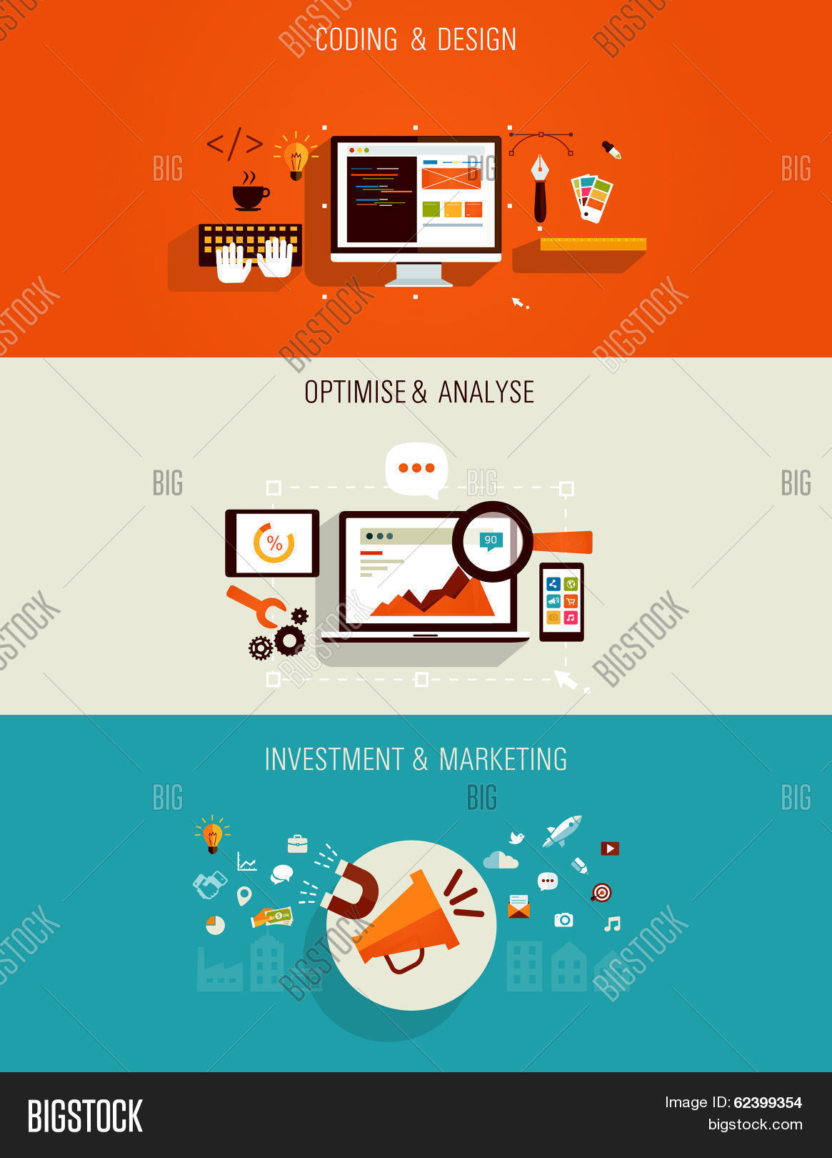 Set Flat Icons Vector & Photo (Free Trial) | Bigstock