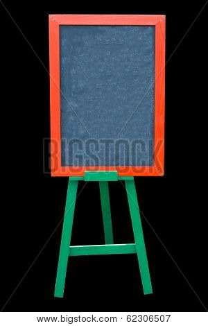 Wooden menu board on isolated background  with path